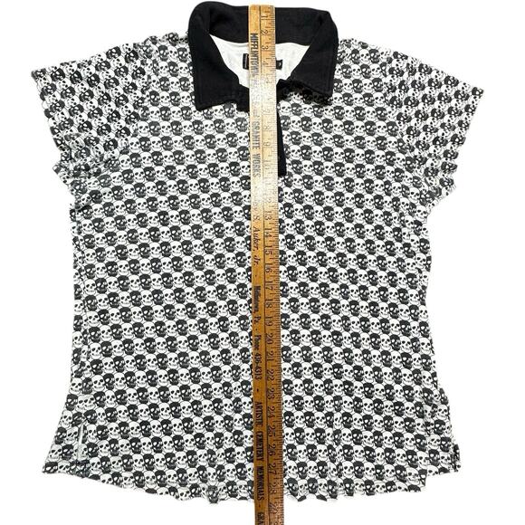 Y2K Skater TRIPP NYC Skull AOP Collared Button Up Size Medium - Picture 5 of 6